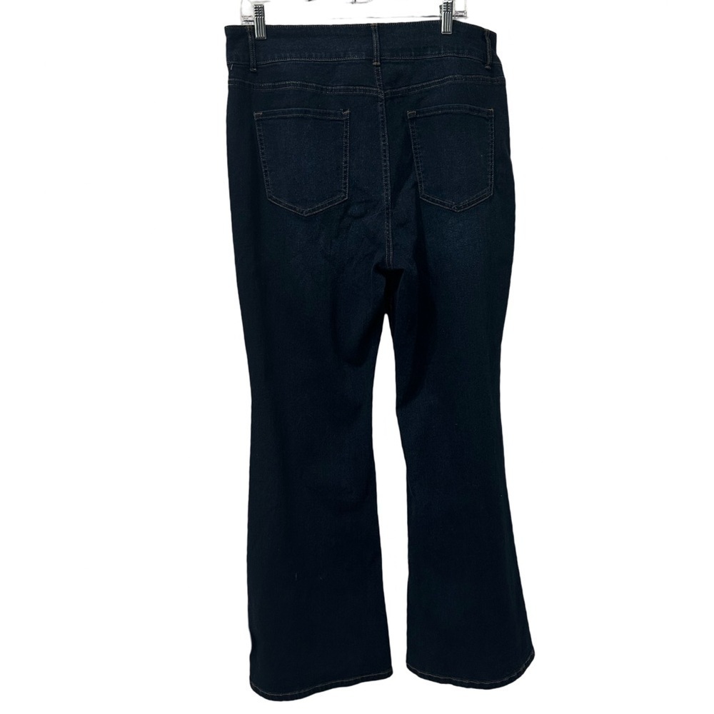 No Boundaries Juniors Double Button High Rise Flare Strech Dark Wash Casual Jean - Picture 2 of 9